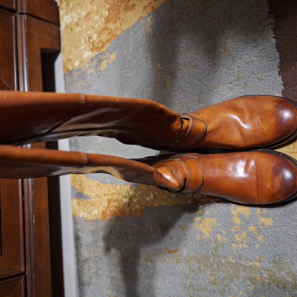 Frye Brown Heeled Boots Classic Leather